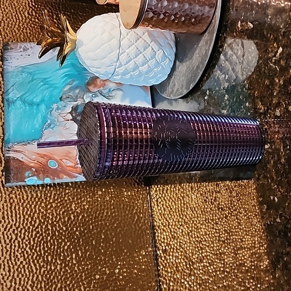 Starbucks Berry Plum Grid Disco Christmas Holiday 2020 Venti Tumbler
